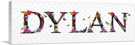 DYLAN Girls Name Room Decor-1-Panel-36x12x1.5 Thick