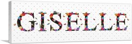 GISELLE Girls Name Room Decor-1-Panel-36x12x1.5 Thick