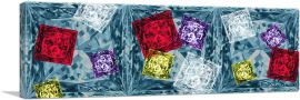 Blue Red Teal Princess Cut Diamond Jewel-1-Panel-36x12x1.5 Thick