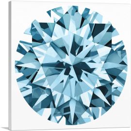 Blue Round Brilliant Cut Diamond Jewel-1-Panel-18x18x1.5 Thick