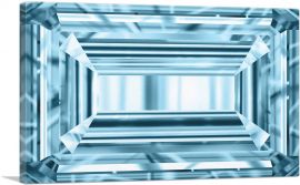 Baby Blue Emerald Cut Diamond Jewel-1-Panel-18x12x1.5 Thick