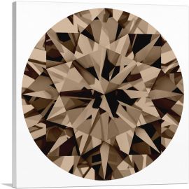 Champagne Brown Round Brilliant Cut Diamond Jewel-1-Panel-12x12x1.5 Thick