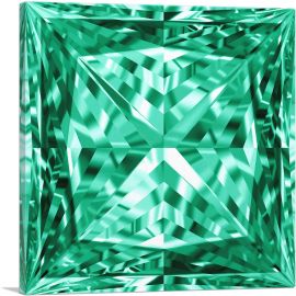 Emerald Green Princess Cut Diamond Jewel-1-Panel-18x18x1.5 Thick