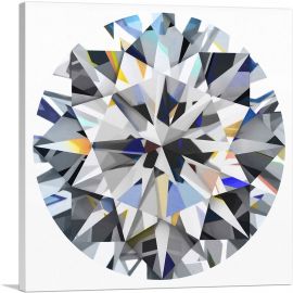 Gray Blue Yellow Round Brilliant Cut Diamond Jewel-1-Panel-12x12x1.5 Thick