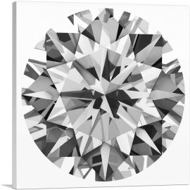 Gray White Round Brilliant Cut Diamond Jewel-1-Panel-26x26x.75 Thick
