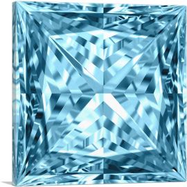 Baby Blue Princess Cut Diamond Jewel-1-Panel-12x12x1.5 Thick