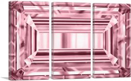 Pink Emerald Cut Diamond Jewel-3-Panels-90x60x1.5 Thick