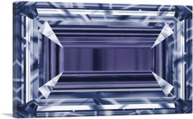 Purple Blue Emerald Cut Diamond Jewel-1-Panel-60x40x1.5 Thick