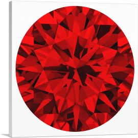 Red Round Brilliant Cut Diamond Jewel-1-Panel-18x18x1.5 Thick