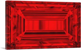 Ruby Red Emerald Cut Diamond Jewel-1-Panel-18x12x1.5 Thick
