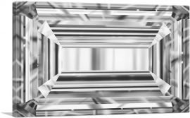 White Gray Emerald Cut Diamond Jewel-1-Panel-12x8x.75 Thick