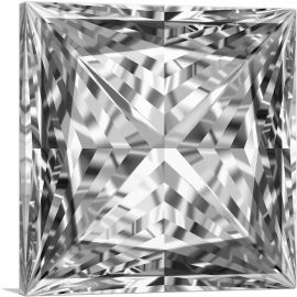 White Gray Princess Cut Diamond Jewel-1-Panel-26x26x.75 Thick