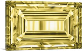 Yellow Emerald Cut Diamond Jewel-1-Panel-26x18x1.5 Thick