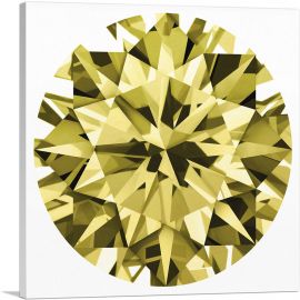 Yellow Round Brilliant Cut Diamond Jewel-1-Panel-18x18x1.5 Thick