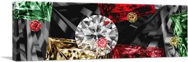 Black White Red Green Princess Cut Diamond Jewel-1-Panel-36x12x1.5 Thick