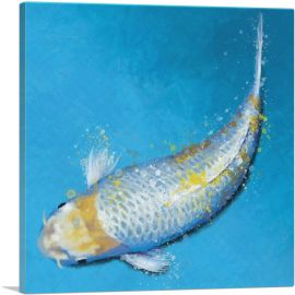 Ippinmono Koi Carp Fish Japan China Asia-1-Panel-18x18x1.5 Thick