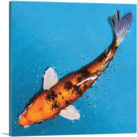 Bekko Koi Carp Fish Japan China Asia-1-Panel-36x36x1.5 Thick