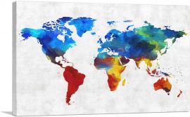 Colorful World Map Globe-1-Panel-26x18x1.5 Thick