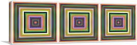 Mid-Century Modern Colorful Square Tunnels-1-Panel-48x16x1.5 Thick