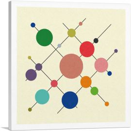 Mid-Century Modern Circles in Skewers-1-Panel-12x12x1.5 Thick