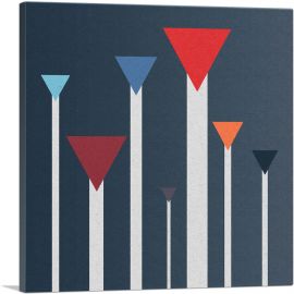 Mid-Century Modern Ascending Triangles-1-Panel-26x26x.75 Thick