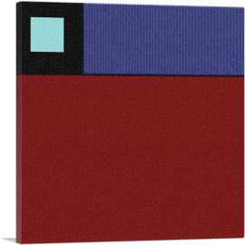 Mid-Century Modern Red, Blue, and Black Composition No. 2-1-Panel-12x12x1.5 Thick