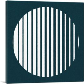 Mid-Century Modern Blinded Moon in Teal-1-Panel-36x36x1.5 Thick