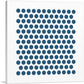 Mid-Century Modern Tower of Blue Dots-1-Panel-18x18x1.5 Thick
