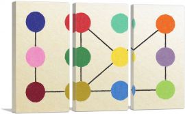 Mid-Century Modern Connect Most Dots-3-Panels-60x40x1.5 Thick