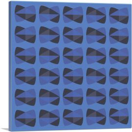 Mid-Century Modern Blue Badges-1-Panel-18x18x1.5 Thick