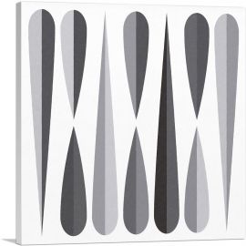 Mid-Century Modern Gray Spikes-1-Panel-18x18x1.5 Thick