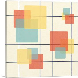Mid-Century Modern Transparent Squares Over Lines