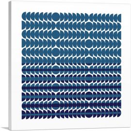 Mid-Century Modern Blue Circles Rising-1-Panel-18x18x1.5 Thick