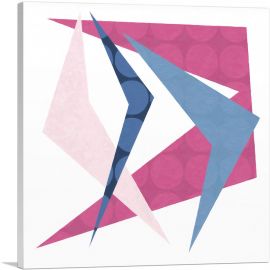 Mid-Century Modern Pink and Blue Boomerangs-1-Panel-36x36x1.5 Thick