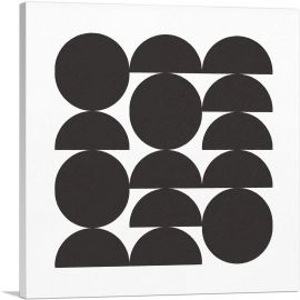 Mid-Century Modern A Square of Circles-1-Panel-12x12x1.5 Thick
