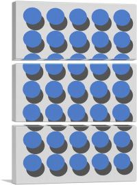 Mid-Century Modern Army of Blue Dots-3-Panels-60x40x1.5 Thick