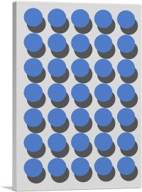 Mid-Century Modern Army of Blue Dots-1-Panel-40x26x1.5 Thick