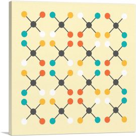 Mid-Century Modern X's and Dots-1-Panel-12x12x1.5 Thick