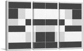 Mid-Century Modern Glitched Blocks-3-Panels-90x60x1.5 Thick