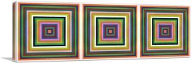 Mid-Century Three Modern Colorful Square Tunnels-1-Panel-36x12x1.5 Thick