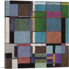Modern A Grid of Colors-1-Panel-26x26x.75 Thick