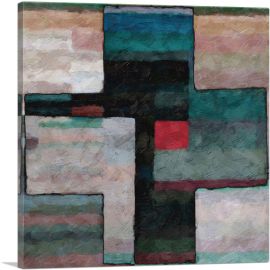 Modern Cross in Beige, Blue, Green, and Black-1-Panel-12x12x1.5 Thick