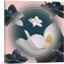 Modern White Flowers Become Black-1-Panel-36x36x1.5 Thick