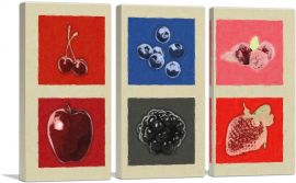 Modern Fruits and Their Colors-3-Panels-90x60x1.5 Thick
