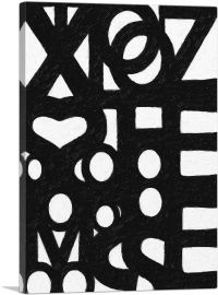 Modern Merged Black Figures See Through White-1-Panel-40x26x1.5 Thick