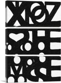 Modern Merged Black Figures See Through White-3-Panels-90x60x1.5 Thick