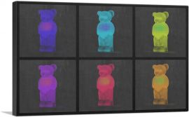 Modern Assortment of Neon Gummy Bears-1-Panel-18x12x1.5 Thick