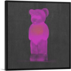 Modern Neon Magenta Gummy Bear-1-Panel-18x18x1.5 Thick