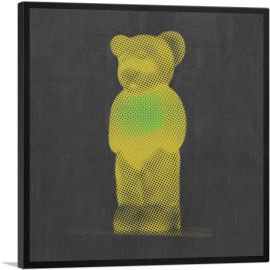 Modern Neon Yellow Gummy Bear-1-Panel-18x18x1.5 Thick