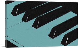 Modern Piano Keys in Cerulean-1-Panel-12x8x.75 Thick